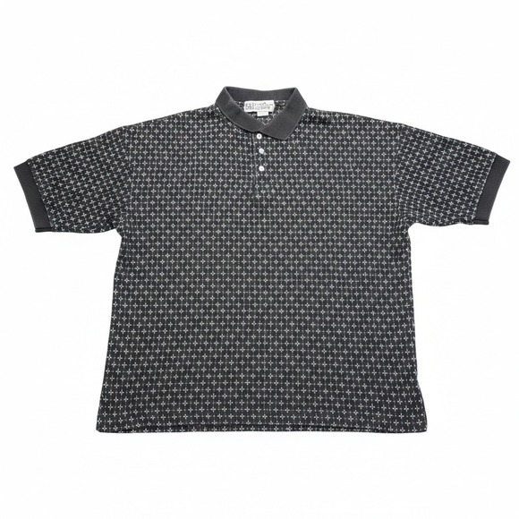 New York Sportswear Exchange Other - VTG New‎ York Sportswear Exchange Polo Shirt XL Black Geometric Cotton Canada